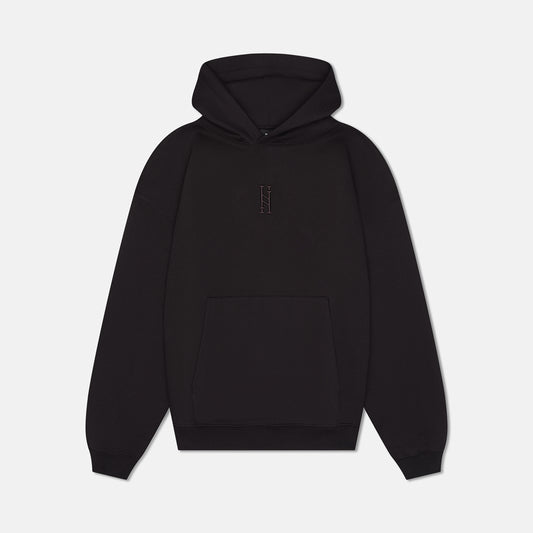BLACK WITH WHITE CLASSIC HOODIE