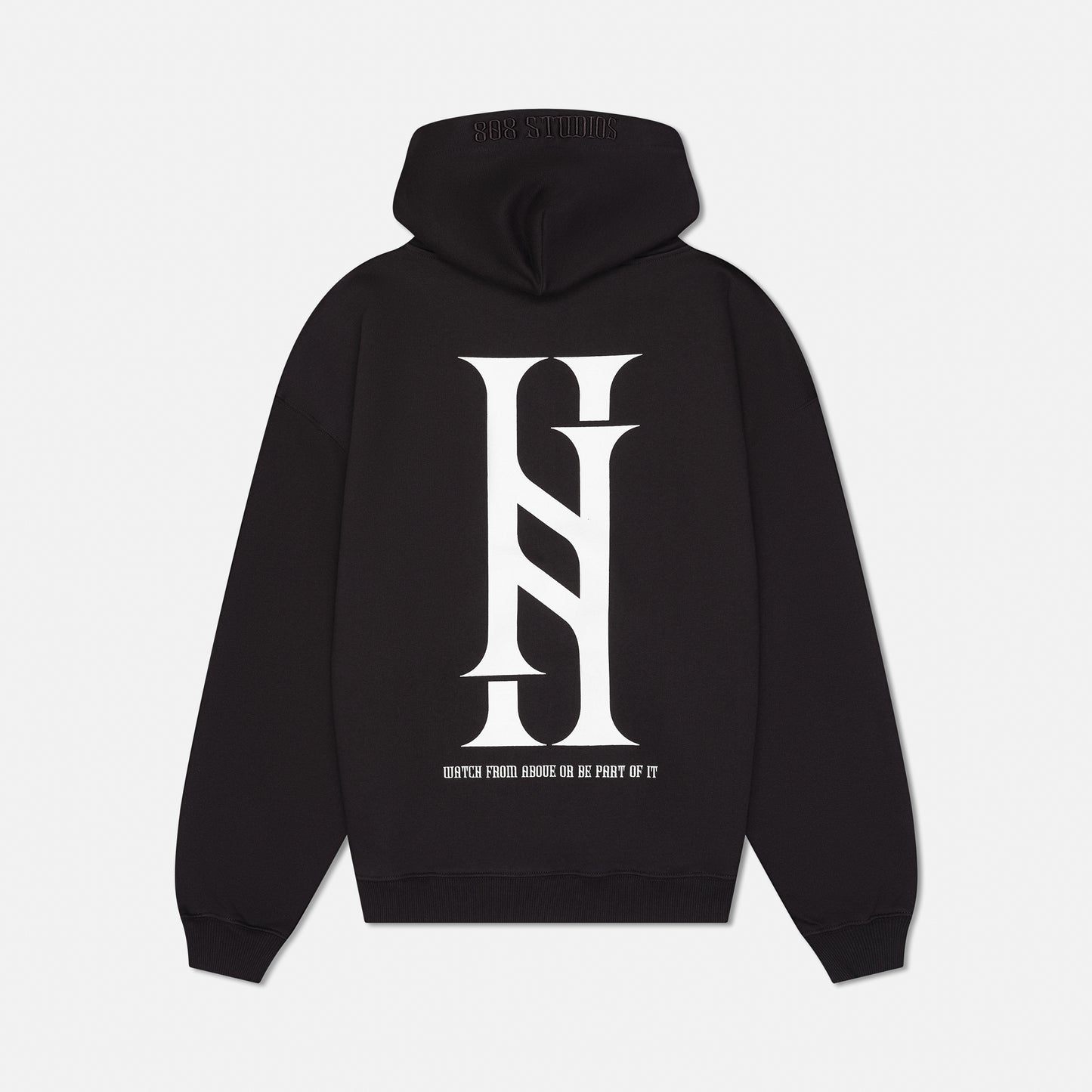 BLACK WITH WHITE CLASSIC HOODIE