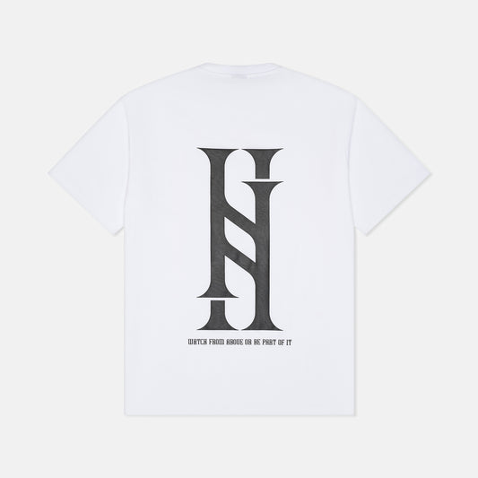 WHITE WITH BLACK CLASSIC T-SHIRT