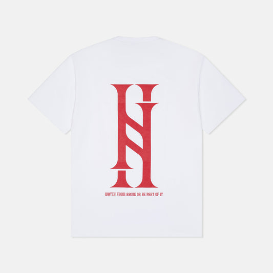 WHITE WITH RED CLASSIC T-SHIRT