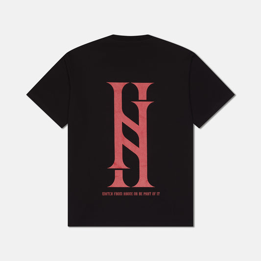 BLACK WITH RED CLASSIC T-SHIRT